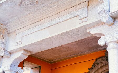 Detail of building architecture of Municipality of Olbia reflexの写真素材