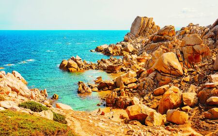 Beach Capo Testa Santa Teresa Gallura Sardinia Italy reflexの写真素材