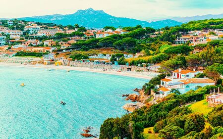 Baja Sardinia in Sardinia of Italyの写真素材