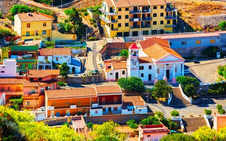Buggerru city architecture in South Sardinia reflexの写真素材