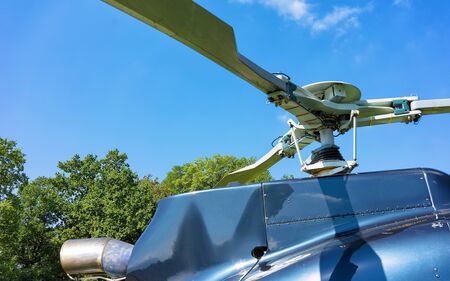 Helicopter propeller in Lavaux, Lavaux-Oron district, Switzerland. Mixed media.の写真素材