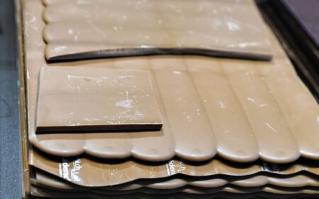 Zurich, Switzerland - September 2, 2016: Milk Swiss chocolate bar in Zurich. Mixed media.のeditorial素材