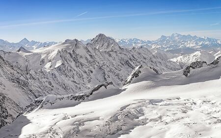 Swiss alpine highland landscape panoramaの写真素材