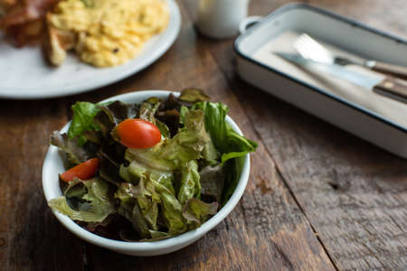 Scrambled Eggs with Salad Breakfast