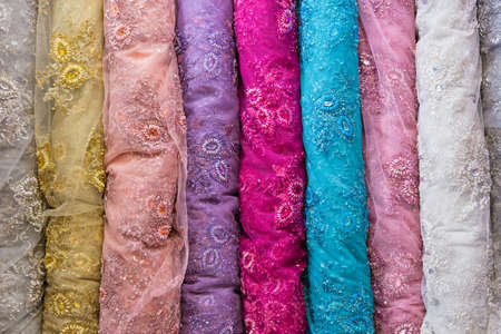colorful lace fabrics