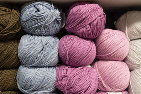 colorful yarn ballsの写真素材