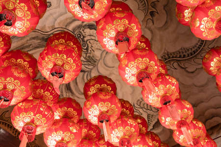 red chinese lanternの写真素材