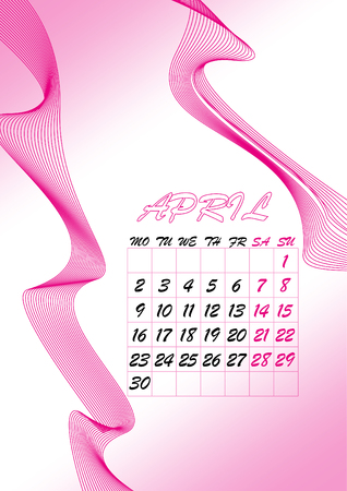April Calendarのイラスト素材