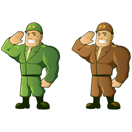 Soldier Mascot with strong body buildのイラスト素材