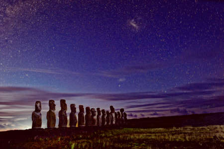 Nigh and Day at Tongarikiの写真素材