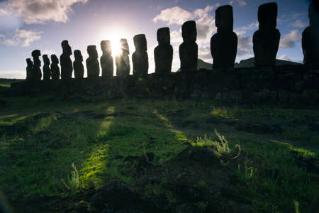 Sunset at Tongarikiの写真素材