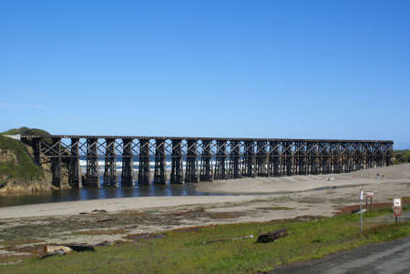 Fort Bragg rail road bridgeの写真素材