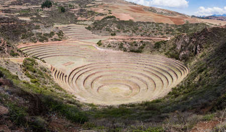 Archeologist place of Moray near of Cuzco, Peru. The Inkas plants laboratoryの写真素材