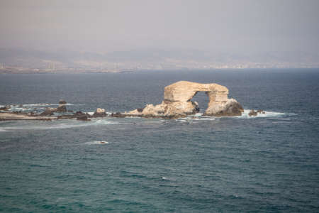 La Portada, stones arch in Antofagasta, Chile. Coast in Atacama desertの写真素材