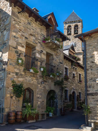 Details of a house in Lanuza village, Pyrenees in Spainのeditorial素材