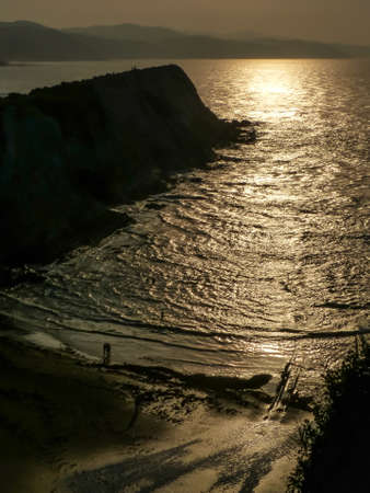 Coast of Zumaia during the sunset, beach