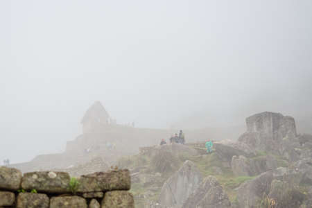 View of the Lost Incan City of Machu Picchu near Cusco, Peru.の写真素材