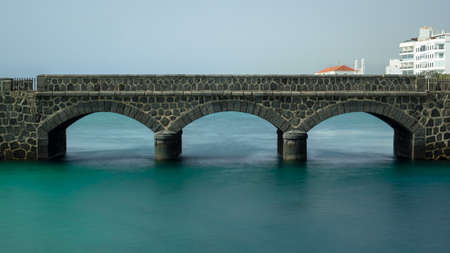 Bridge to the San Gabriel castle in Arrecife, Lanzarote. Long exposure. Canary Island