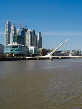 Puerto Madero in Buenos Aires, Woman bridge of Calatrava, Argentinaの写真素材