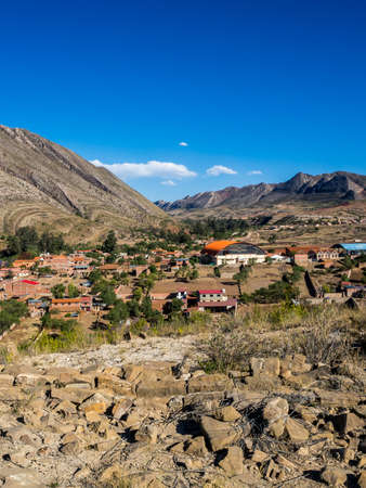 Citysacpe of Toro Toro in Bolivia. The Andes Range near from the Canyonの写真素材