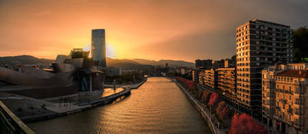Sunset in Bilbao during the autumn