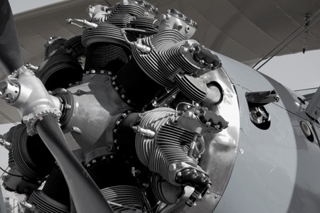 detail of a part of an old and vintage plane