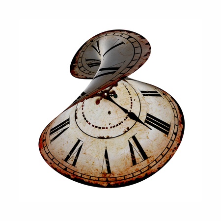 vintage clock broken, concept of time out
