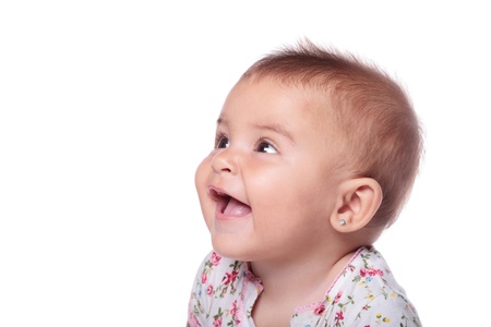 portrait of a beautiful baby smiling