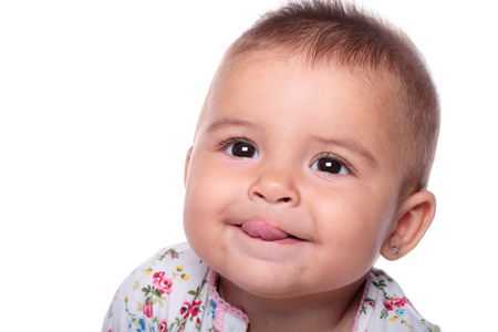 portrait of a beautiful baby smilingの写真素材