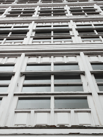 many wooden windows in an old building