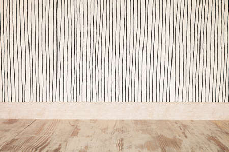 old vintage paper wall and wooden floor