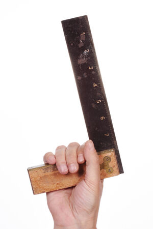 worker hand with an angle measure の写真素材