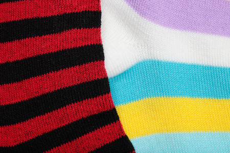 detail of a striped wool socks