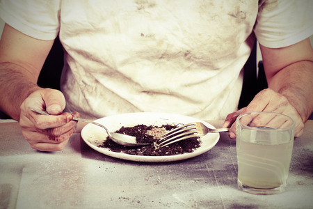 homeless eating bad and junk foodの写真素材