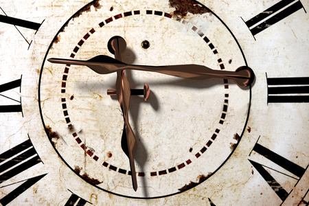 3d rendering of a broken strange antique clock