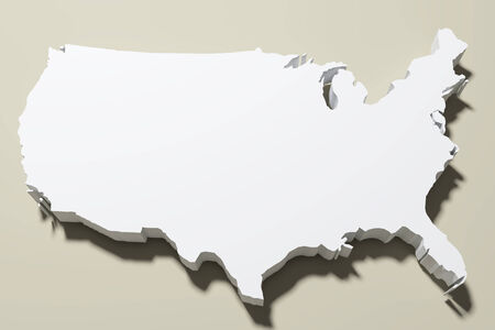 3d rendering of a United States mapの写真素材