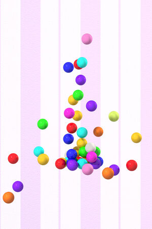3d rendering of a lot of colored ballsの写真素材