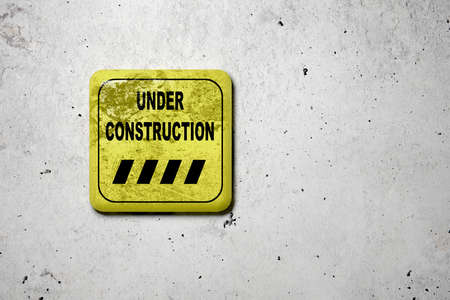 3d rendering of an under construction sign