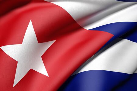 3d rendering of a Cuba flagの写真素材
