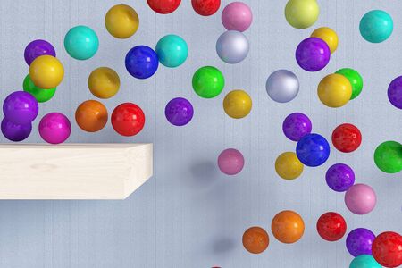 3d rendering of a lot of colored ballsの写真素材