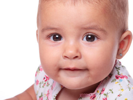 portrait of a beautiful baby smilingの写真素材