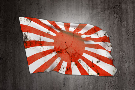 3d rendering of an old japanese flagの写真素材
