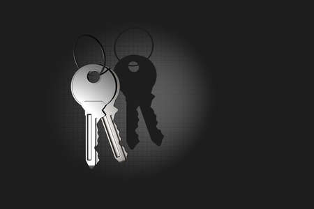 3d rendering of some keys on a dark background