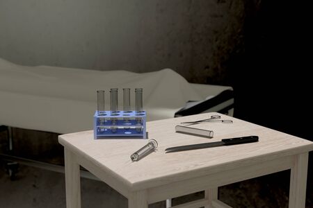 3d rendering of some elements for an autopsyの写真素材
