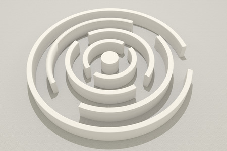 3d rendering of a circular mazeの写真素材