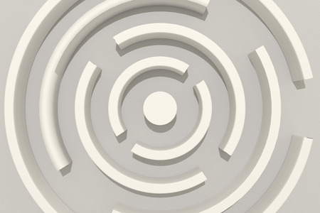 3d rendering of a circular mazeの写真素材