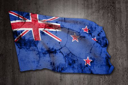 3d rendering of an old New Zealand flag on a dirty backgroundの写真素材