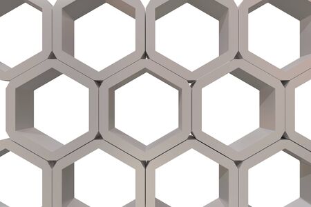 3d rendering of an hexagons structure