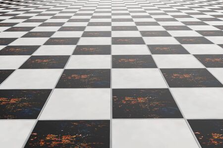 3d rendering of a rustic tiles floorの写真素材