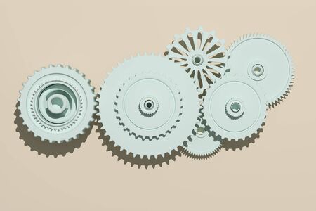 3d rendering of some white gears